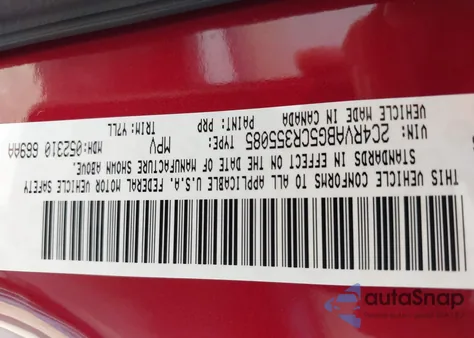 2012 Volkswagen Routan Se from USA, damaged, VIN 2C4RVABG5CR355085